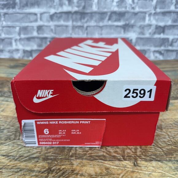 Nike Roshe Run Print Anthracite Black 599432-017 Womens Size 6 New - Picture 6 of 6